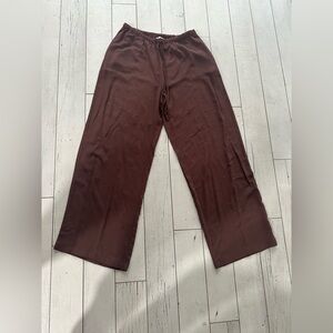 Women's Brown Wide-Leg Trousers